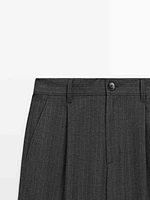 Straight-leg pinstripe trousers