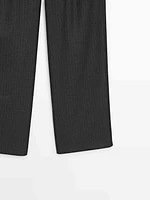 Straight-leg pinstripe trousers