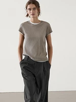 Straight-leg pinstripe trousers