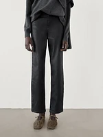 Straight-leg waxed trousers