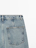 Faded high-waist wide-leg jeans