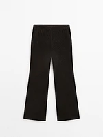 100% cotton corduroy flared trousers