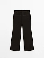 100% cotton corduroy flared trousers