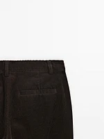 100% cotton corduroy flared trousers