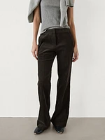 100% cotton corduroy flared trousers