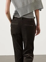 100% cotton corduroy flared trousers