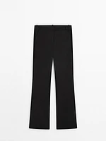 Technical flare fit full length trousers