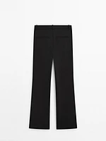 Technical flare fit full length trousers