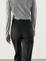 Technical flare fit full length trousers