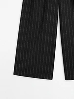 Pleated wool blend palazzo trousers