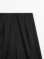 Pleated wool blend palazzo trousers