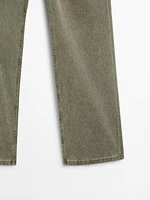 Straight-leg cotton denim trousers