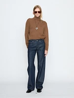 Jean wide leg full length taille mi-basse