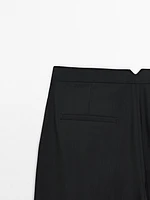 Straight-leg trousers with darts cold wool