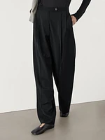 Straight-leg trousers with darts cold wool