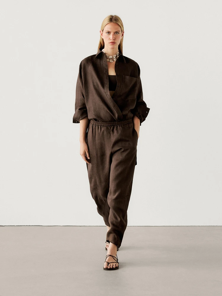 Linen barrel co-ord trousers