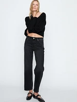 Mid-rise straight-leg regular length jeans