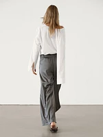 Wide leg satin trousers