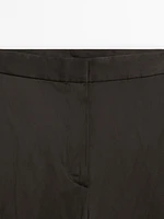 Satin barrel fit trousers