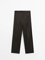 Satin barrel fit trousers