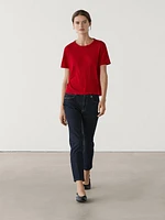 Slim fit mid-rise cropped jeans