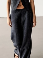 100% linen barrel co-ord trousers