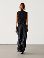 100% linen barrel co-ord trousers