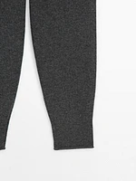 Wool blend chunky knit trousers