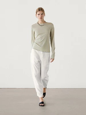 Flowing relaxed fit trousers with pockets