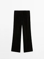 Flowing crushed velvet trousers