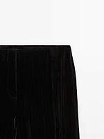 Flowing crushed velvet trousers