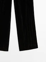 Flowing crushed velvet trousers