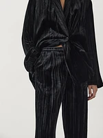 Flowing crushed velvet trousers