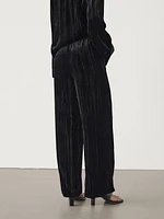 Flowing crushed velvet trousers