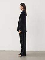 Flowing crushed velvet trousers