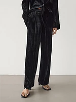 Flowing crushed velvet trousers