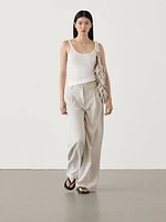 Pleated wide-leg trousers