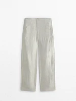 Wide satin flowing trousers