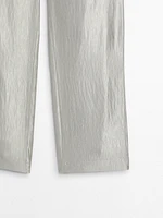 Wide satin flowing trousers