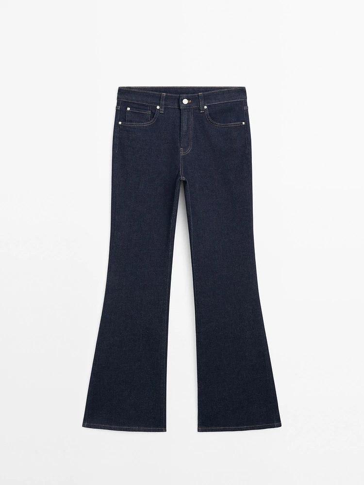 High-waist skinny flared jeans