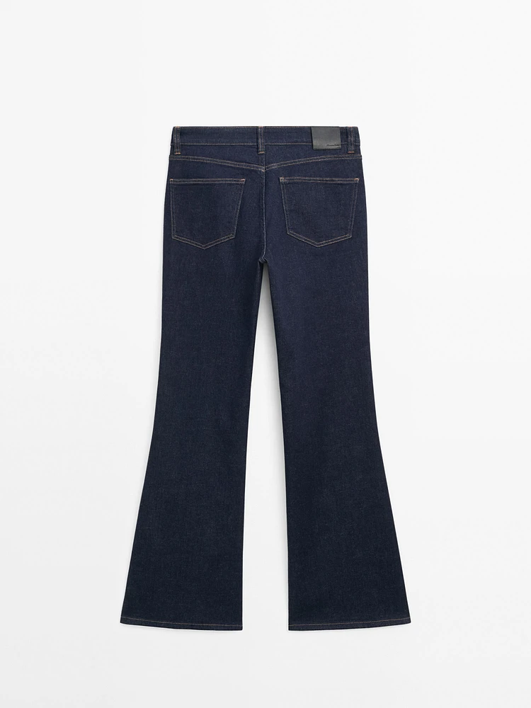 High-waist skinny flared jeans