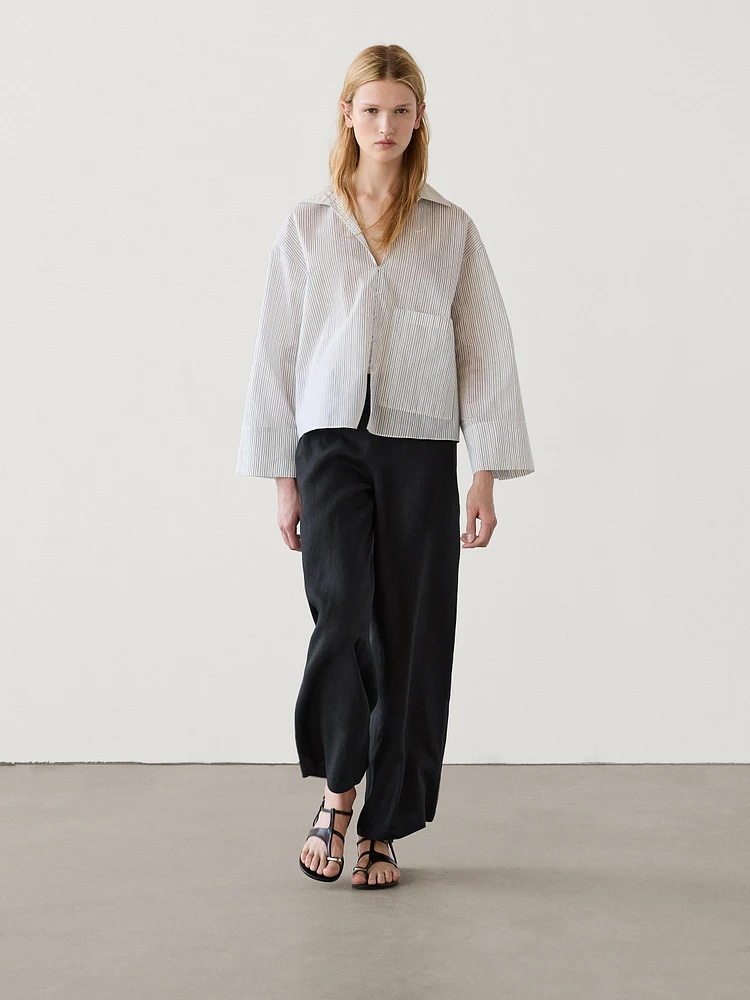 100% linen trousers