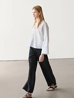 100% linen trousers