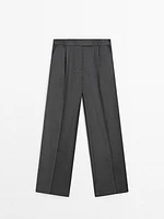 Cool wool pleated trousers