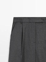 Cool wool pleated trousers