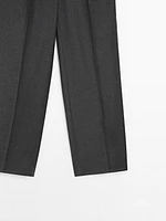 Cool wool pleated trousers