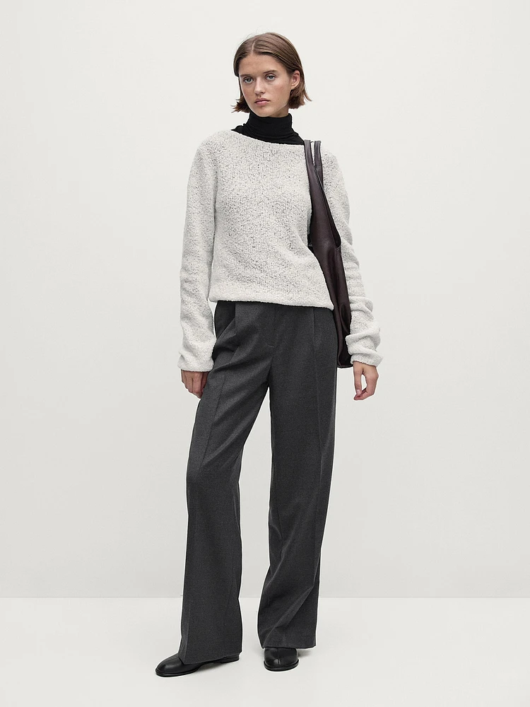 Cool wool pleated trousers