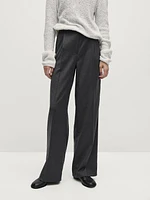 Cool wool pleated trousers