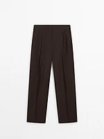 Wool blend trousers