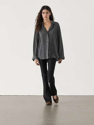 Textured shirt with yoke detail